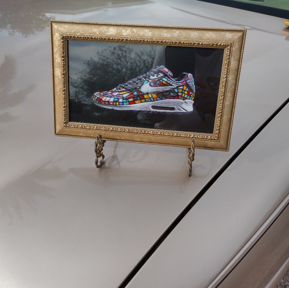 Other - Nike Air Max Stained Glass Style Framed Art Print By Neon Nicho
